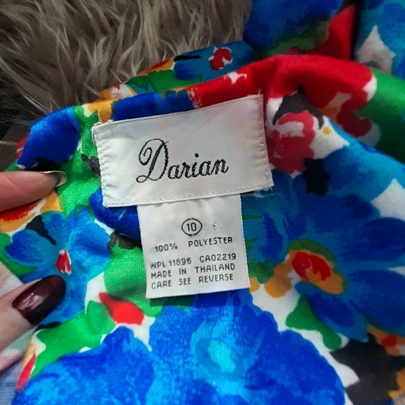 Vintage Floral Multicolor Midi Dress - Picture 15 of 16